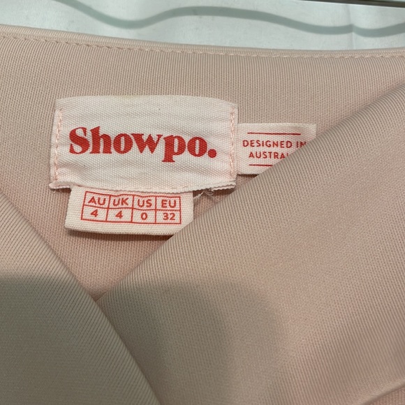 Showpo Blush Pink off the shoulder blush pink slit dress - Picture 3 of 3